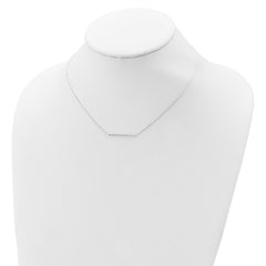 Sterling Silver CZ Bar Necklace - 2
