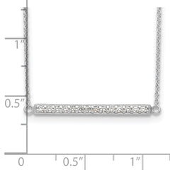 Sterling Silver CZ Bar Necklace - 2