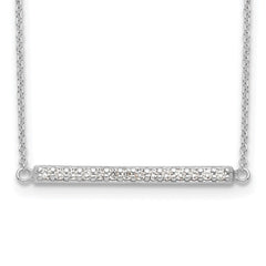 Sterling Silver CZ Bar Necklace - 2