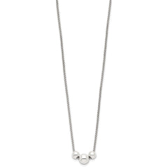 Sterling Silver Polished Bead Fancy Link Necklace