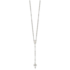 Sterling Silver Beaded Rosary18 inch Necklace with1.25 inch extension