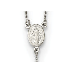 Sterling Silver Beaded Rosary18 inch Necklace with1.25 inch extension