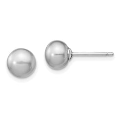 Sterling Silver Rhodium-plated 6-7mm Grey Teardrop Freshwater Cultured Pearl 17 inch Necklace and Button Earrings Set
