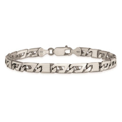 Sterling Silver Antiqued Brushed Link Bracelet