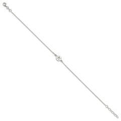 Sterling Silver CZ Sand Dollar 9 inch Plus 1 inch Extender - Total 10 inch Anklet