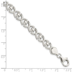 Sterling Silver Polished Fancy Link Bracelet - 17