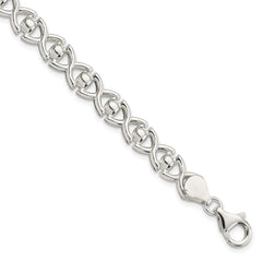 Sterling Silver Polished Fancy Link Bracelet - 17