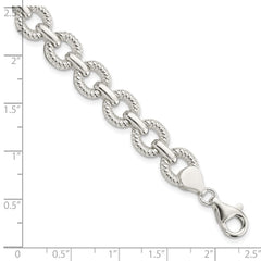 Sterling Silver Polished Fancy Link Bracelet - 9