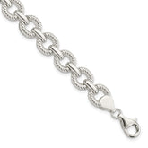 Sterling Silver Polished Fancy Link Bracelet - 9