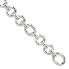Sterling Silver Polished Fancy Link Bracelet - 12