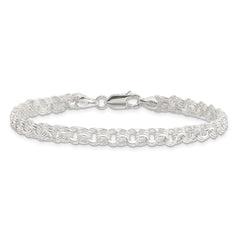 Sterling Silver Polished 5mm Triple Rolo Charm Bracelet