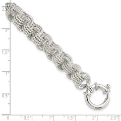 Sterling Silver Polished Fancy Link Bracelet - 18