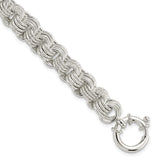 Sterling Silver Polished Fancy Link Bracelet - 18