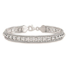 Sterling Silver Rhodium-plated Polished Bracelet