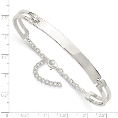 Sterling Silver Polished w/1.25 in ext. Bracelet