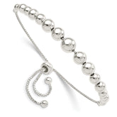 Sterling Silver Polished Beaded Adjustable Bracelet - 2