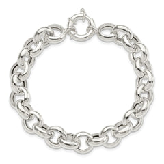 Sterling Silver Polished Fancy Link Bracelet - 14