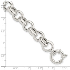Sterling Silver Polished Fancy Link Bracelet - 14
