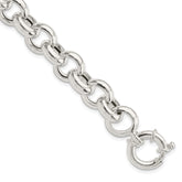 Sterling Silver Polished Fancy Link Bracelet - 14