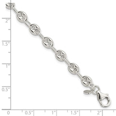Sterling Silver Polished Fancy Link Bracelet - 13