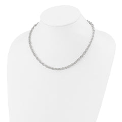 Sterling Silver Polished Fancy Link Necklace