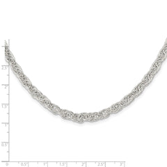 Sterling Silver Polished Fancy Link Necklace