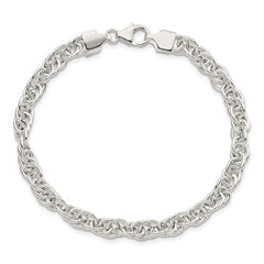 Sterling Silver Polished Fancy Link Bracelet - 15