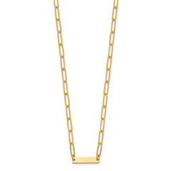 Sterling Silver Gold-plated Polished Bar Necklace w/ 2in ext. Necklace