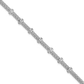 Sterling Silver Rhodium-plated Polished CZ Bracelet - 2