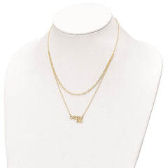 Sterling Silver Gold Tone Dream Big Double Necklace