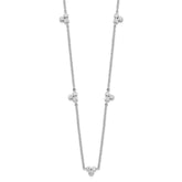 Sterling Silver Rhodium-plated Polished CZ 5 Stations Necklace
