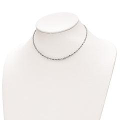 Sterling Silver Rhodium-plated Polished Multi-color CZ w/3 IN EXT Choker