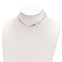 Sterling Silver Rhod. Polished V Cuff Necklace