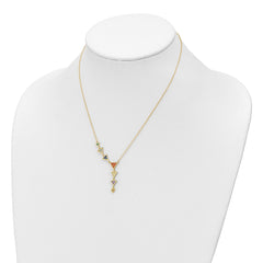 Sterling Silver Gold Tone Multicolor CZ Necklace