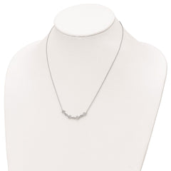 Sterling Silver Rhodium-plated Polished Fancy CZ Necklace