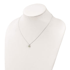 Sterling Silver Light Blue Quartzite & CZ Necklace