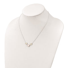 Sterling Silver White & Pink Chalcedony Necklace