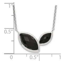 Sterling Silver Faceted Onyx Necklace