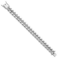 Sterling Silver Rhodium-plated Curb Link Men's 8.5in Bracelet - 2
