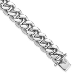 Sterling Silver Rhodium-plated Curb Link Men's 8.5in Bracelet - 2