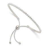 Sterling Silver Polished CZ Adjustable Bracelet - 2