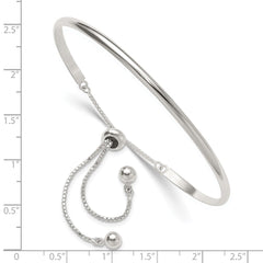 Sterling Silver Polished Bar Adjustable Bracelet - 3