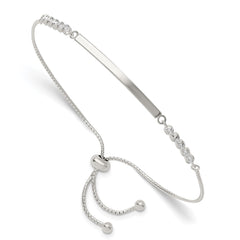 Sterling Silver with CZ Adjustable ID Bracelet