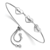 Sterling Silver RH-plated Enamel MOTHER/DAUGHTER/FRIENDS Bracelet