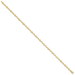 Sterling Silver Gold-tone Cross 9.75in Anklet
