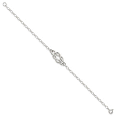 Sterling Silver Polished Fancy Knot Link Bracelet