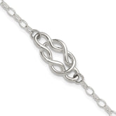 Sterling Silver Polished Fancy Knot Link Bracelet