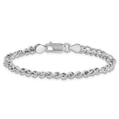 Sterling Silver Rhodium-plated Fancy Link 7.5in Bracelet - 2
