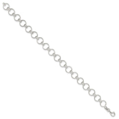 Sterling Silver Polished Circle Link 7.25in Bracelet