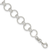 Sterling Silver Polished Circle Link 7.25in Bracelet